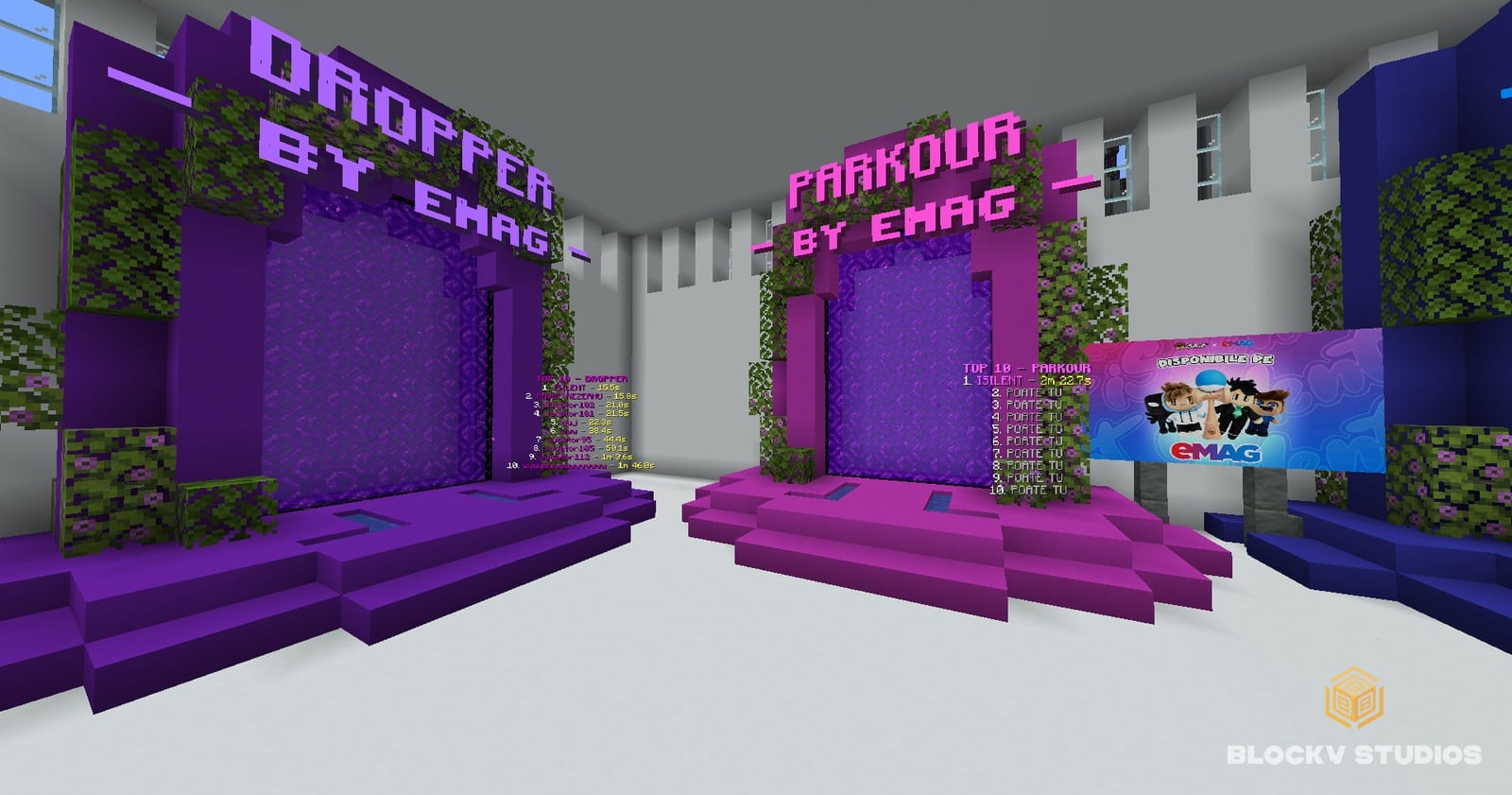 Dropper by eMAG and Parkour by eMAG portals with live Top 10 leaderboards