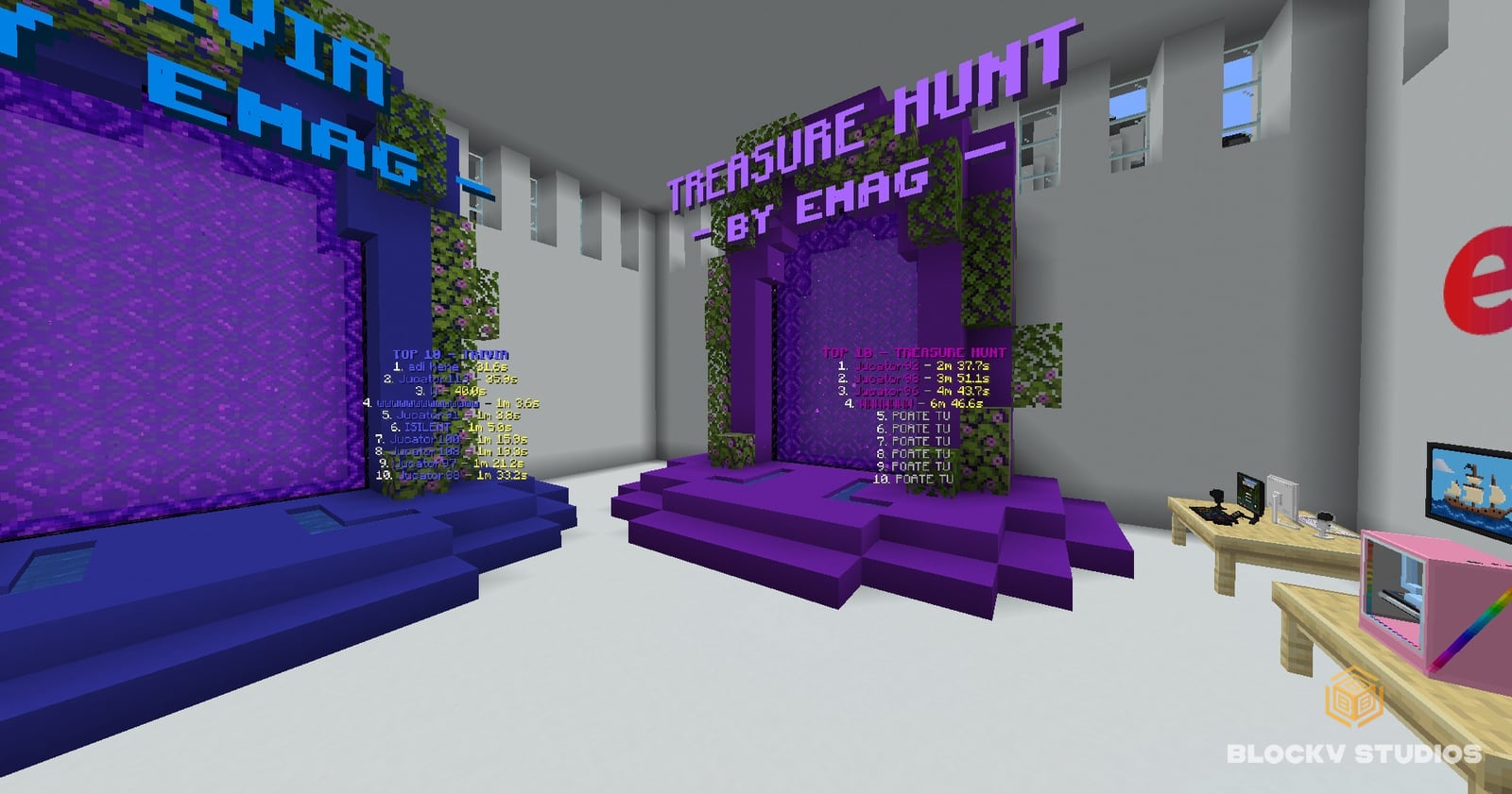 Trivia by eMAG and Treasure Hunt by eMAG portals in the hub